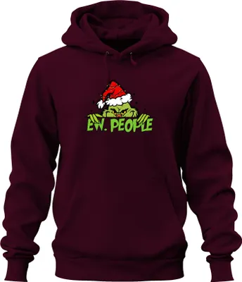 Produktbild von EW. PEOPLE Weihnachtsgrinch sarkastisch Weihnachten Geschenk Uni Hoodie Kapuzenpullover, Burgundy, M