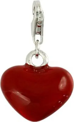 Productafbeelding van Carlo Biagi hartvormige bedel, rood, zilver 925, modelnummer CSES03R