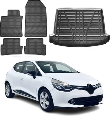 Image de Tapis & bac de coffre Set pour Renault Clio 2012-2019 Caoutchouc inférieur 5x