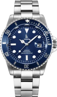 Produktbild von Alienwork Armbanduhr Herren Damen Silber Edelstahl Metallarmband Kalender Datum Marineblau Klassik Elegant