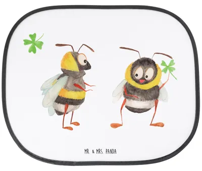 Produktbild von Mr. & Mrs. Panda Auto Sonnenblende Bienen Paar - Weiß - Geschenk, Sonnenschutz, Jahrestag, für Autoscheiben, Frauen, Autoscheibe, Freundin, Schildkröten, Autosonnenschutz