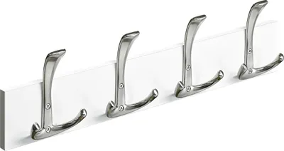 Produktbild von Hettich Garderobenleiste 4 Haken Holz 50 x 13,5 x 5,3 cm weiß