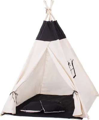 Obrázek produktu pro SPRINGOS Dětský stan Tipi Stan Podlážka Bavlněný polštář 160x120x100 cm Dětský stan na hraní