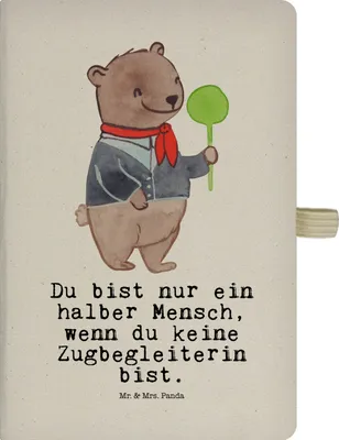 Produktbild von Mr. & Mrs. Panda Skizzenbuch Zugbegleiterin Herz - Transparent - Geschenk, Reisetagebuch, Adressbuch, Kladde, Journal, notizbuch