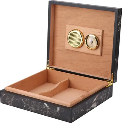 Obrázek produktu pro Vintage mini přenosný humidore krabička na doutníky dřevěná krabička na cigarety úložný box (mramor)