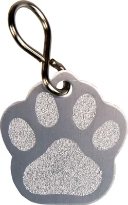 Produktbild von Schecker Hundemarke - Pfote Silbern - inkl. Gravur Namen und Tel. 33 x 34 mm Adressanhänger