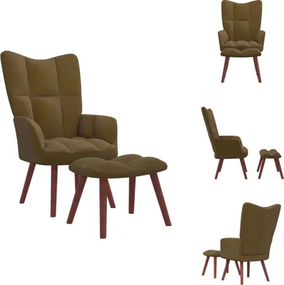 Obrázok produktu pre vidaXL Relax kreslo s taburetom hnedý zamat - Kreslo