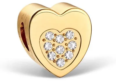 Produktbild von Bering Charm TrueHeart-2 Arctic Symphony Edelstahl gelbgold IP Kristallglas