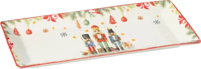 Produktbild von J-Line Teller Rechteckig Nussknacker Geschenkbox Keramik Weiß