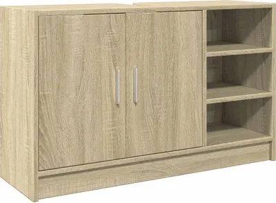 Produktbild von vidaXL Waschbeckenunterschrank Sonoma-Eiche 90x29x55 cm Holzwerkstoff