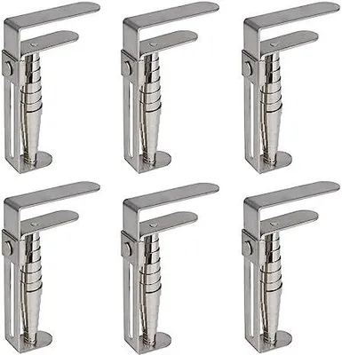 Produktbild von 6 Stück Tischdeckenklammer, Tischdeckenklammern aus Edelstahl 9.5x5 cm, Tischklammern für Gartentische, Tischdeckenhalter Draußen, Feder Tischtuchklammern, Tischklammern für Dicke Tische