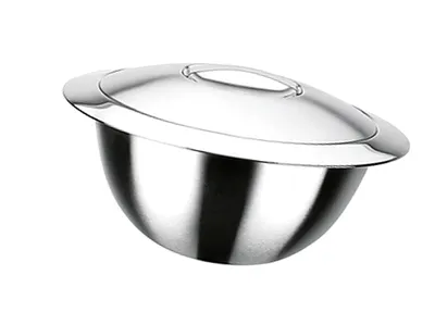 Zdjęcie produktu dla Miska termiczna GSW z pokrywką o podwójnych ściankach i pojemności 2 litrów Ø20 cm
