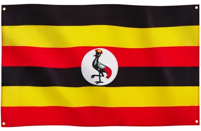 Produktbild von Ugandische Flagge, 91x152 cm, mit 4 Ösen, wetterbeständig und farbecht