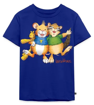 Produktbild von Spreadshirt Leo Lausemaus und Didi Dachs Freunde Kinder Premium T-Shirt, 122/128 (6 Jahre), Royalblau