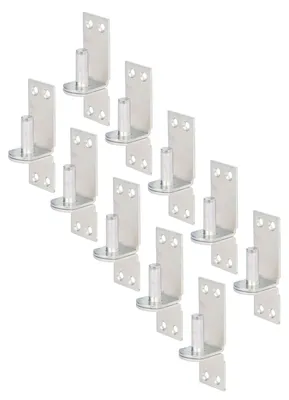 Immagine prodotto di Alberts 844455 Cerniera su piastra, gancio a D, zincata elettroliticamente, passivata a strato spesso, interasse Ø10 mm, piastra 90 x 30 mm, set da 10 pezzi