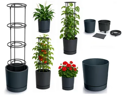 Produktbild von Tomatenpflanztopf Tomatentopf Tomatenkübel Blumentopf Tomatentopf Übertopf mit Einsatz Pflanzkübel 14,5 L Pflanzgefäß 7537 Pflanzkübel mit Rankhilfe