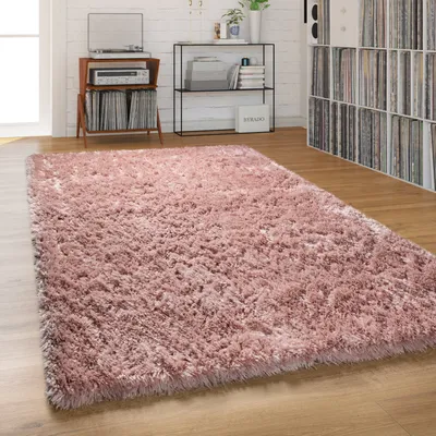 Produktbild von Hochflor Teppich Wohnzimmer Shaggy Pastell Einfarbig Weich Flauschig Langflor Grösse 60x100 cm