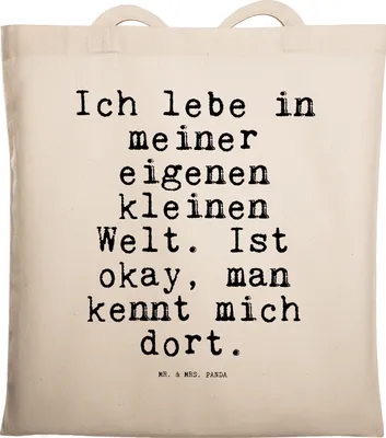 Produktbild von Mr. & Mrs. Panda Schultasche Ich lebe in meiner... - Transparent - Geschenk, Büchertasche, Jutebeutel, Einhörner, Spruch Sprüche Weisheiten Zitate Lustig Weisheit Worte
