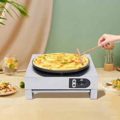 Produktbild von Crepe Maker Crepeseisen Crepesmaker   Crepesplatte    Crepesgerät  Pfannkuchen   Crepes  3000W + Holzspatel