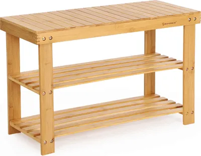 Obrázok produktu pre Bambusový botník 3 police prírodné 70 x 45 cm
