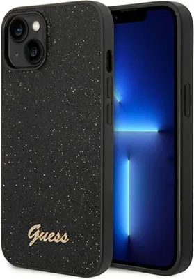 Produktbild von Guess Hard Case Glitter Script Collection Apple iPhone 14 Case Schutzhülle Schwarz