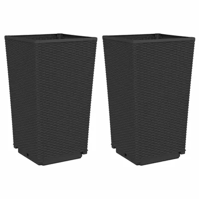 Obrázok produktu pre vidaXL Kvetináč 2 ks čierny 32,5x32,5x57 cm PP