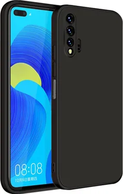 Produktbild von Huawei Nova 6 Hülle, LaimTop Slim Liquid Silikon Gel Gummi Schutzhülle für Huawei Nova 6 Schwarz