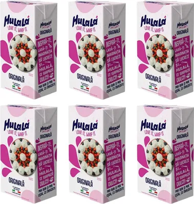 Produktbild von 6x Hulalà Panna da montare zuccherata gesüßtes Süßwarenprodukt Sahne zu montierendes 500ml laktosefrei und frei von gehärtetem Fett Italienisches Produkt basierend auf pflanzlichen Fetten