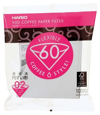 Produktbild von Hario VCF-02-100W, Tasse, Einweg-Kaffeefilter, Papier, Weiß, 100 g, 100 Stück(e)