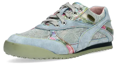 Produktbild von Laura Vita Damen Retro Sneaker Spittze Floral flach TIVANAO 03, Größe:39 EU, Farbe:Grau