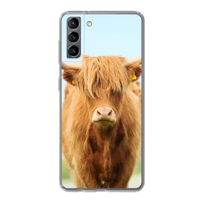 Produktbild von MuchoWow® Handyhülle Schutzhülle Hülle für Samsung Galaxy S21 Plus Schottischer Highlander - Haare - Gras Silikon Softcase Handy Hülle - Handy-Tasche