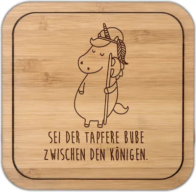 Produktbild von Mr. & Mrs. Panda Untersetzer Kork Einhorn Junge - Transparent - Geschenk, Tischschoner, gläseruntersetzer, Mittelalter, Coaster, Bube, Tischuntersetzer, Einhörner