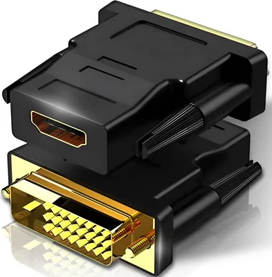 Zdjęcie produktu dla DVI-D do HDMI 24+1 Adapter 1080p DVI żeński do HDMI męski Kabel DVI-HDMI FHD HDTV Konwerter PC Komputer Laptop Beamer Monitor TV Macbook Czarny Retoo