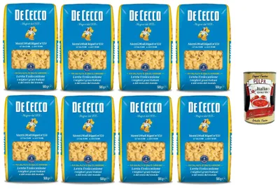 Produktbild von De Cecco Mezzi Ditali Rigati No.159 pasta, 8 x 500g Suppennudeln für Eintopf 10 Min