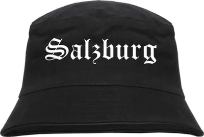 Produktbild von Salzburg Fischerhut - Altdeutsch - bedruckt - Bucket Hat Anglerhut Hut Schwarz L/XL