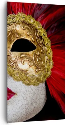 Produktbild von Bild auf Leinwand - Leinwandbild - Venezianische Maske Kostüm Spaß Feder - 65x120cm - Wand Bild - Wanddeko - Leinwanddruck - Bilder - Kunstdruck - Leinwand bilder - Wandkunst - PA65x120-0437