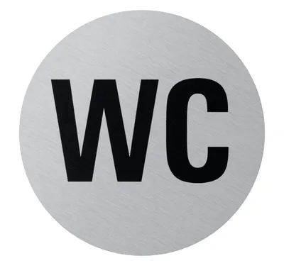 Produktbild von Aluhinweisschild Ø 75mm WC (Text)