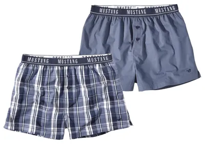 Produktbild von MUSTANG Freddy Herren Unterhose Boxershorts Unterwäsche 100% Baumwolle 2er Set