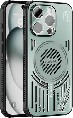 Obrázek produktu pro Magnetické pouzdro pro iPhone 14 Pro hliníkové nárazuvzdorné ochranné pouzdro s odvodem tepla a fólií na čočku Zelená