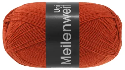 Produktbild von Lana Grossa MEILENWEIT 100 g UNI 4-fach Sockenwolle in Uni-Farben 420 m Farbe 1400 - Zimtbraun