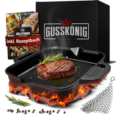 Produktbild von Gusskönig Grill-Feuerpfanne 30 cm 2 Henkel, mit Ringreiniger
