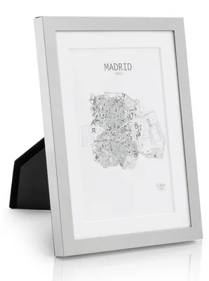 Produktbild von Casa Chic Bilderrahmen mit Passepartout, 20x15cm Bilderrahmen für Urkunde & Collage, Glas Bilderrahmen, Fotorahmen Stehend/Wandmontage, Rahmen Vertikaler/Horizontaler Gebrauch, Metall Bilderrahmen