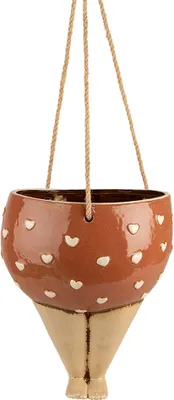 Produktbild von Clayre & Eef Pflanzenaufh„nger 17x15x20 cm Rosa Beige Keramik Frau