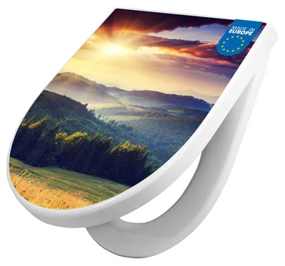 Produktbild von WC Sitz mit Absenkautomatik D Form Motiv Karpaten Sonnenuntergang [TDW3 12313]