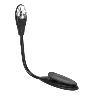 Obrázok produktu pre Mini LED lampička na knihu, prenosná, flexibilná, so svorkou, do spálne a na cestovanie, čierna