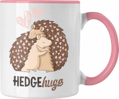 Produktbild von Trendation - Valentinstag Tasse Geschenk für Ihn Sie Lustig Hedgehugs Geschenkidee Becher Freund Freundin Liebe Paare (Rosa)