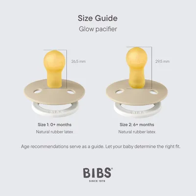 Immagine prodotto di BIBS Colore Succhietti in gomma naturale 2 pezzi misura 2 Vaniglia notturna / Quercia scura notturna