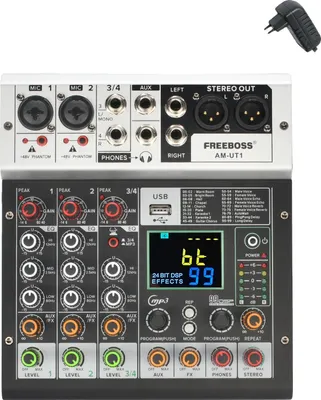 Immagine prodotto di Mixer audio a 4 canali, funzione Bluetooth, 99 effetti DSP, EU-STECKER