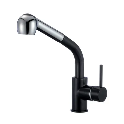 Produktbild von Spültischarmatur Küche schwarz mit Brause ausziehbar | Wasserhahn Spültisch | Mischbatterie Armatur Spüle | Einhand Küchenarmatur