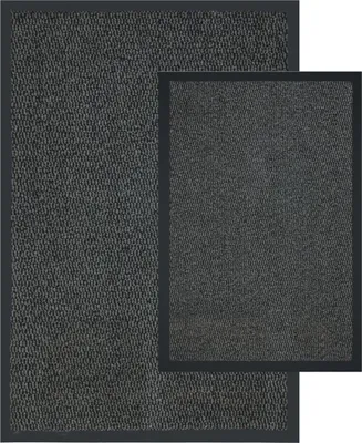 Produktbild von Fußmatten Set - Kombi-Pack - 40x60 und 60x90 cm - Grau - PVC-Rücken - Schmutzfangmatte - Türmatte - Rutschfest - Wetterfeste